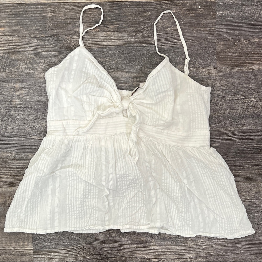 Loft white peplum sleeveless blouse top shirt size small petite SP B172